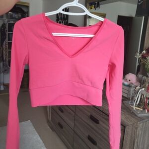 Pink sports/casual crop top